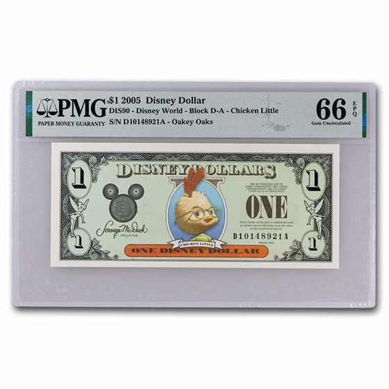 2005 $1.00 (DA) Chicken Little CU-66 EPQ PMG (DIS#90) 5 Consec. 2005 $1.00 (DA) Chicken Little CU-66 EPQ PMG (DIS#90) 5 Consec.