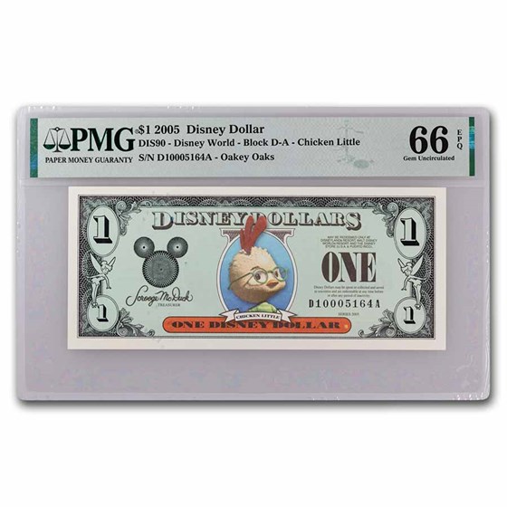 2005 $1.00 (DA) Chicken Little CU-66 EPQ PMG (DIS#90) 2005 $1.00 (DA) Chicken Little CU-66 EPQ PMG (DIS#90)
