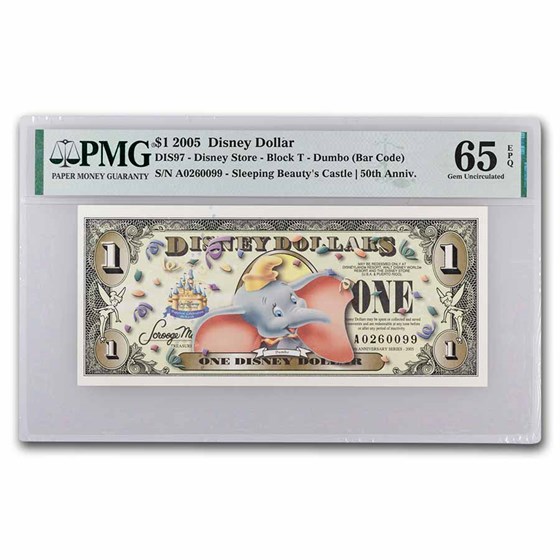 2005 $1.00 (T) Dumbo CU-65 EPQ PMG(DIS#97) 2005 $1.00 (T) Dumbo CU-65 EPQ PMG(DIS#97)