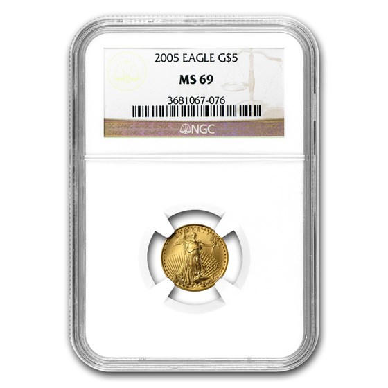 2005 1/10 oz American Gold Eagle MS-69 NGC 2005 1/10 oz American Gold Eagle MS-69 NGC