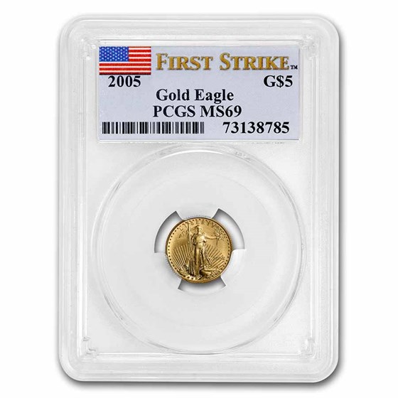 2005 1/10 oz American Gold Eagle MS-69 PCGS (FS) 2005 1/10 oz American Gold Eagle MS-69 PCGS (FS)