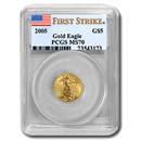 2005 1/10 oz American Gold Eagle MS-70 PCGS (FS)
