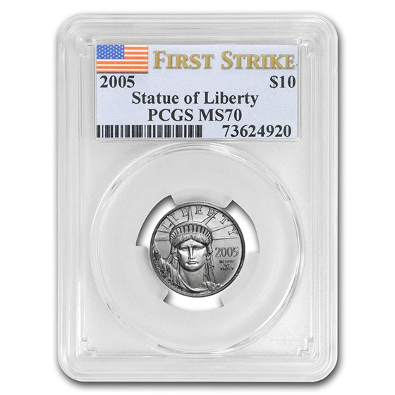 2005 1/10 oz American Platinum Eagle MS-70 PCGS (FirstStrike®) 2005 1/10 oz American Platinum Eagle MS-70 PCGS (FirstStrike®)