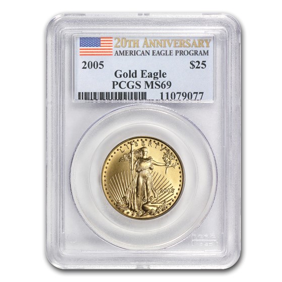 2005 1/2 oz American Gold Eagle MS-69 PCGS (20th Anniv) 2005 1/2 oz American Gold Eagle MS-69 PCGS (20th Anniv)