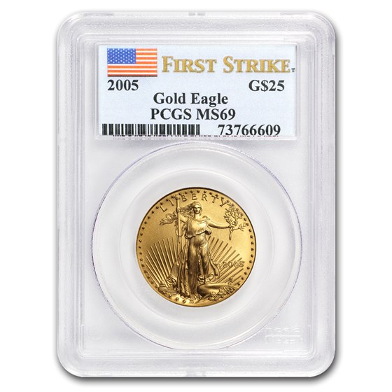 2005 1/2 oz American Gold Eagle MS-69 PCGS (FirstStrike®) 2005 1/2 oz American Gold Eagle MS-69 PCGS (FirstStrike®)