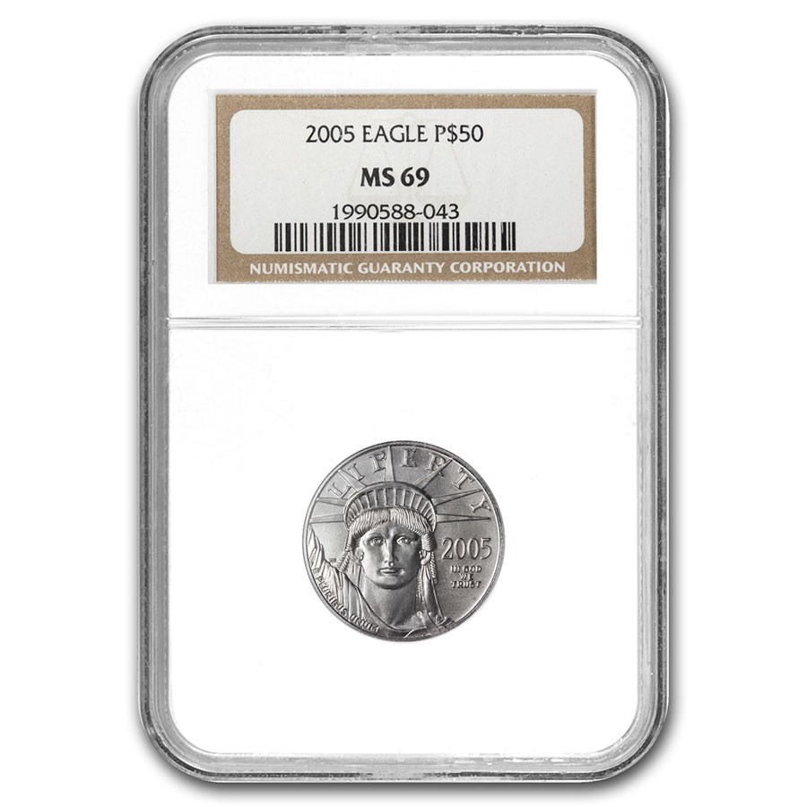 2005 1/2 oz American Platinum Eagle MS-69 NGC
