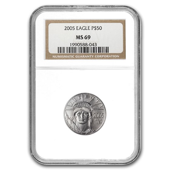 2005 1/2 oz American Platinum Eagle MS-69 NGC 2005 1/2 oz American Platinum Eagle MS-69 NGC