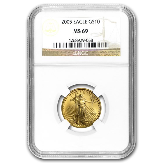 2005 1/4 oz American Gold Eagle MS-69 NGC 2005 1/4 oz American Gold Eagle MS-69 NGC