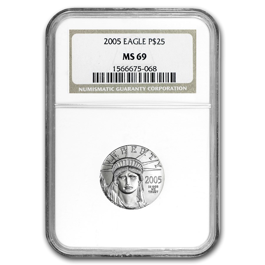 2005 1/4 oz American Platinum Eagle MS-69 NGC