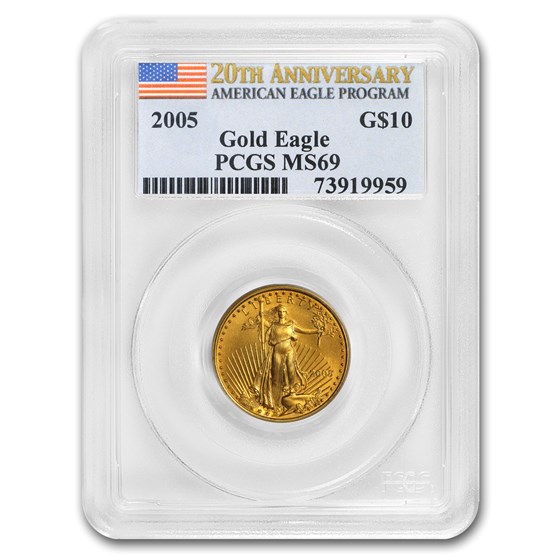 2005 1/4 oz Gold American Eagle MS-69 PCGS (20th Anniv) 2005 1/4 oz Gold American Eagle MS-69 PCGS (20th Anniv)