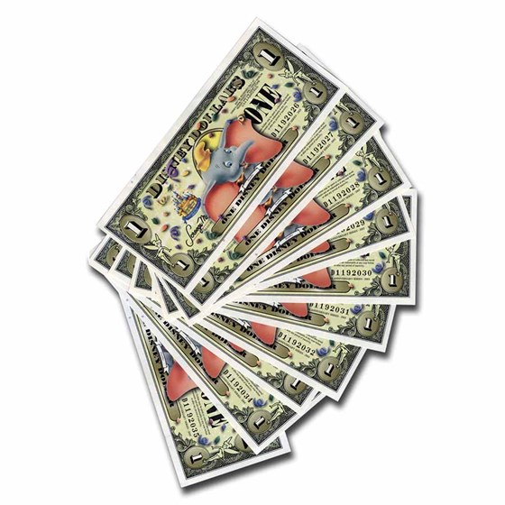 2005 $1 Disney Dollar 50th Ann Dumbo CCU (10 Consecutive Notes) 2005 $1 Disney Dollar 50th Ann Dumbo CCU (10 Consecutive Notes)