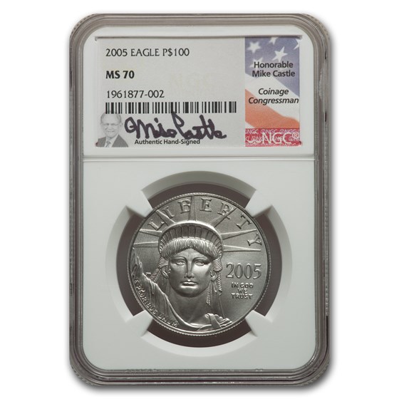 2005 1 oz American Platinum Eagle MS-70 NGC (Castle) 2005 1 oz American Platinum Eagle MS-70 NGC (Castle)