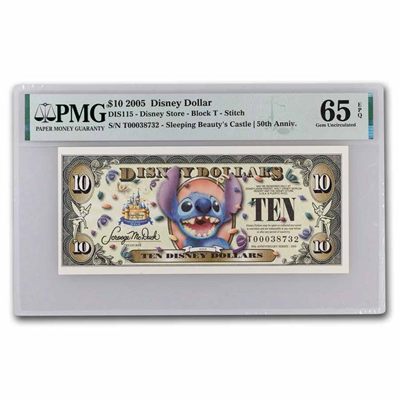 2005 $10.00 (T) Stitch CU-65 EPQ PMG (DIS#115) 2005 $10.00 (T) Stitch CU-65 EPQ PMG (DIS#115)