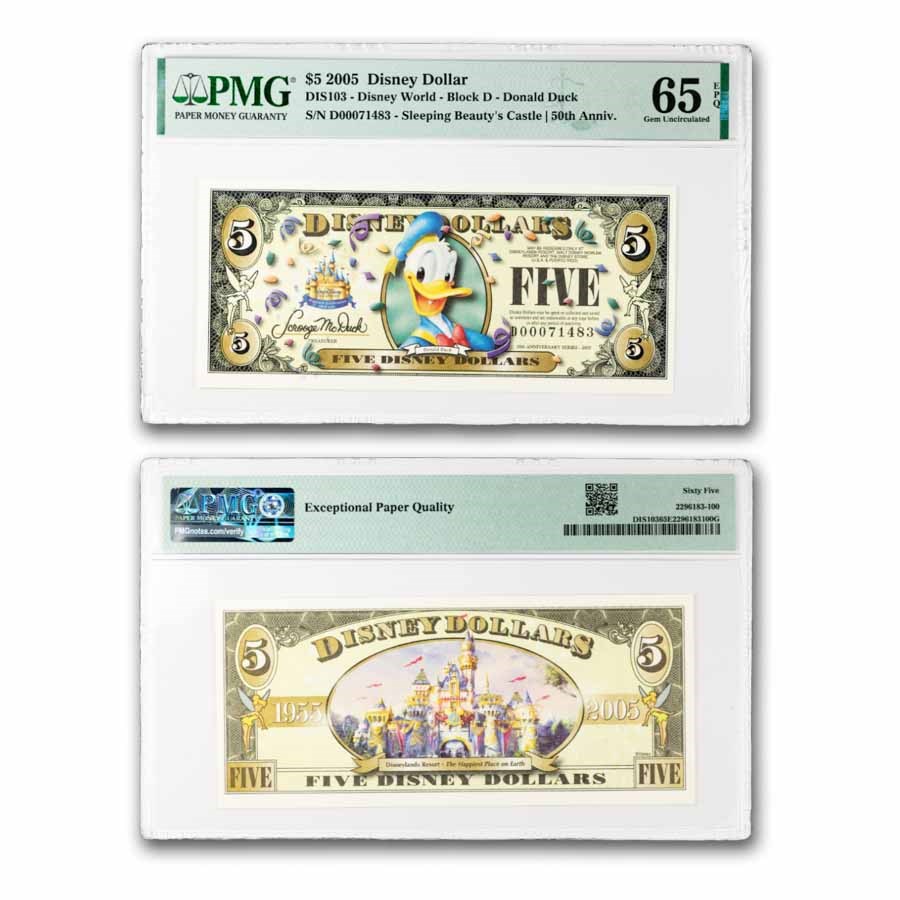 2005 $5.00 (D) Donald Duck CU-65 EPQ PMG (DIS#103)