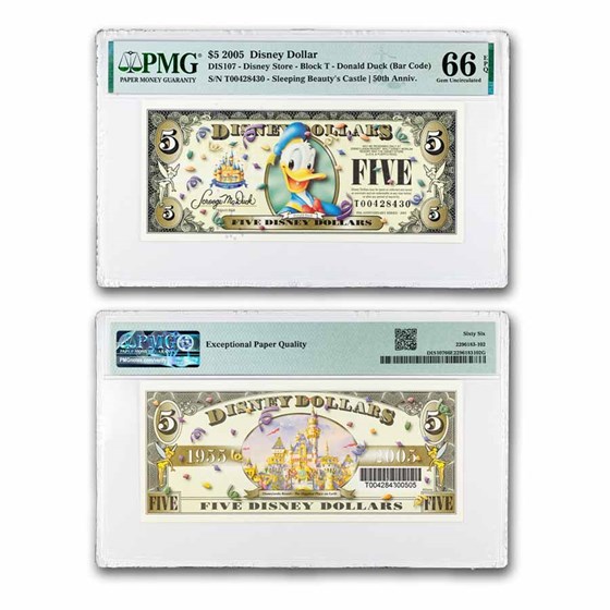 2005 $5.00 (T) Donald Duck CU-66 EPQ PMG (DIS#107)
