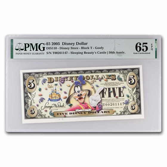 2005 $5.00 (T) Goofy CU-65 EPQ PMG (DIS#110) 2005 $5.00 (T) Goofy CU-65 EPQ PMG (DIS#110)
