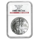 2005 American Silver Eagle MS-69 NGC (First Strike)