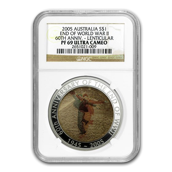 2005 AUS 1 oz Silver 60th Anniv of the End of WWII PF-69 NGC 2005 AUS 1 oz Silver 60th Anniv of the End of WWII PF-69 NGC