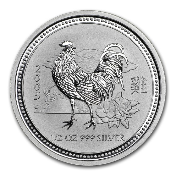2005 Australia 1/2 oz Silver Year of the Rooster BU (Series I) 2005 Australia 1/2 oz Silver Year of the Rooster BU (Series I)