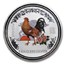 2005 Australia 1 kilo Silver Year of the Rooster BU (Colorized)