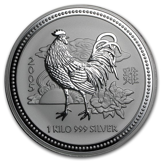2005 Australia 1 kilo Silver Year of the Rooster BU 2005 Australia 1 kilo Silver Year of the Rooster BU