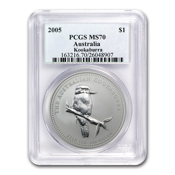 2005 Australia 1 oz Silver Kookaburra MS-70 PCGS 2005 Australia 1 oz Silver Kookaburra MS-70 PCGS