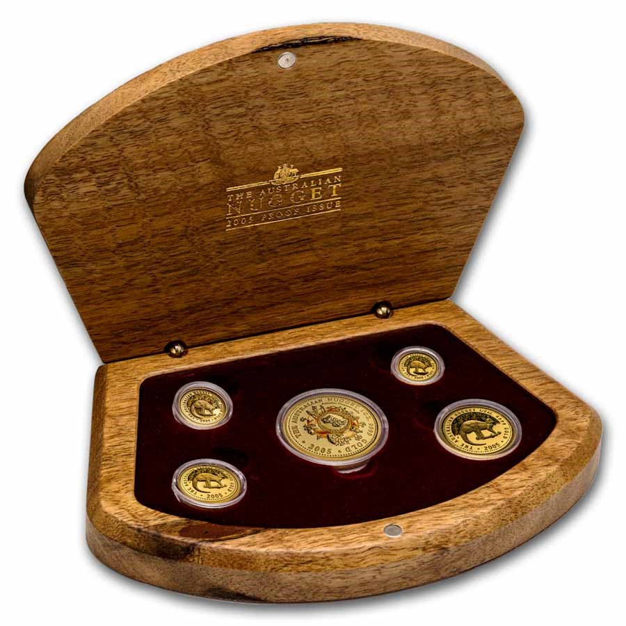 2005 Australia 5-Coin Gold Nugget Proof Set (No COA)