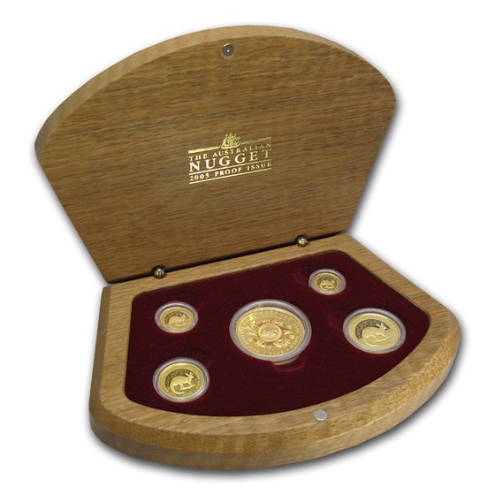 2005 Australia 5-Coin Gold Nugget Proof Set 2005 Australia 5-Coin Gold Nugget Proof Set