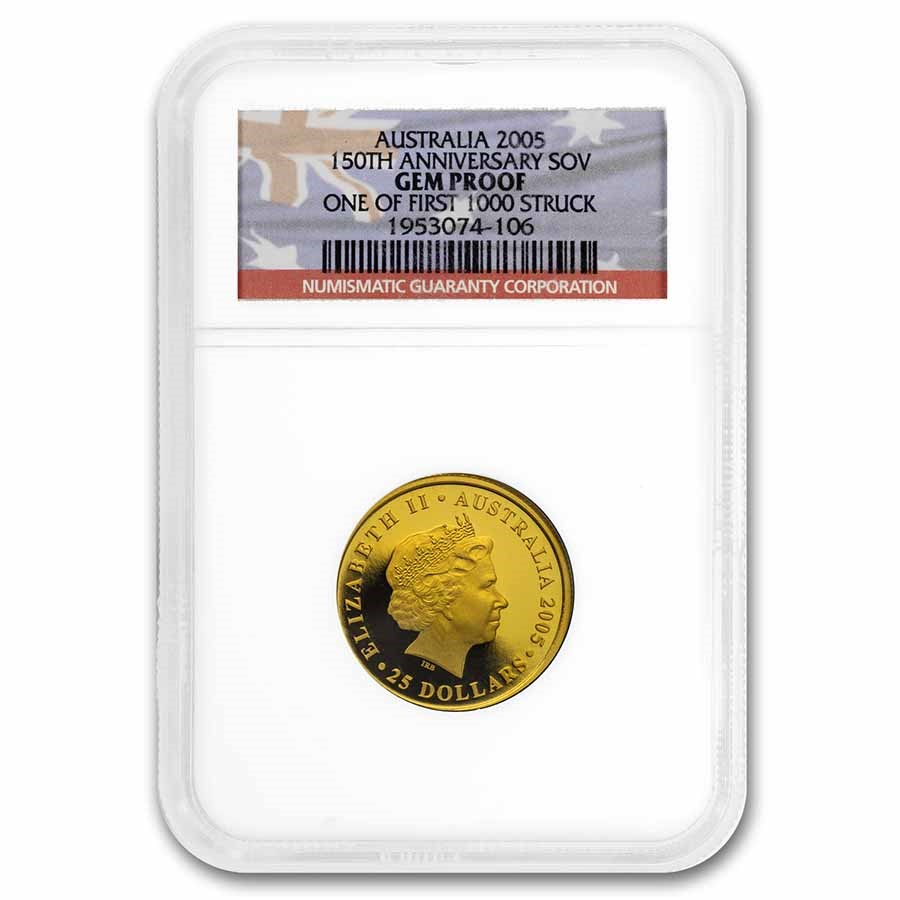 2005 Australia Proof Gold $25 Sovereign Gem Proof NGC