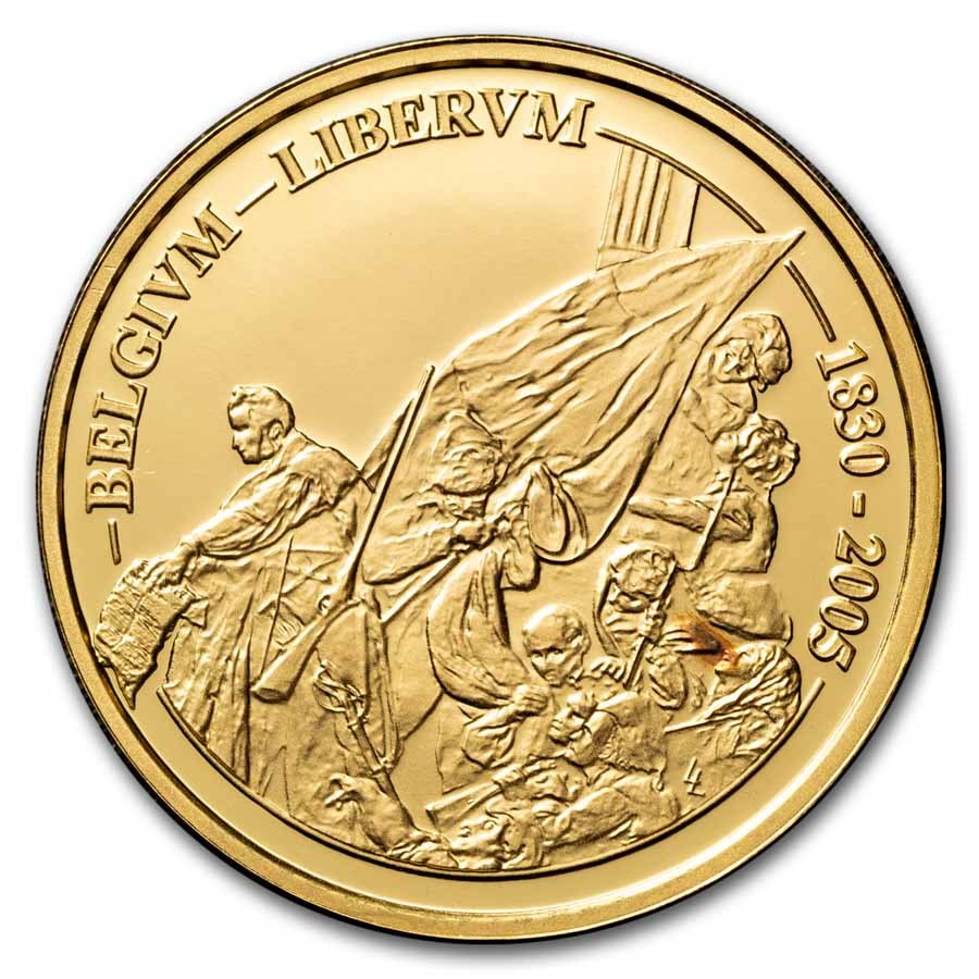 2005 Belgium Proof Gold 100 Euros 175th Anniversary Independence