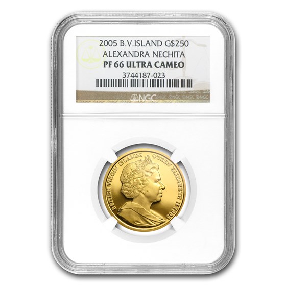 2005 British Virgin Islands Proof Gold $250 Peace PF-66 NGC 2005 British Virgin Islands Proof Gold $250 Peace PF-66 NGC