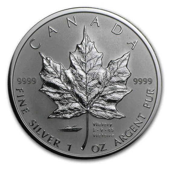 2005 Canada 1 oz Silver Maple Leaf VJ-Day Privy 2005 Canada 1 oz Silver Maple Leaf VJ-Day Privy