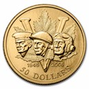 2005 Canada Gold $50 60th Anniv of the End of WWII