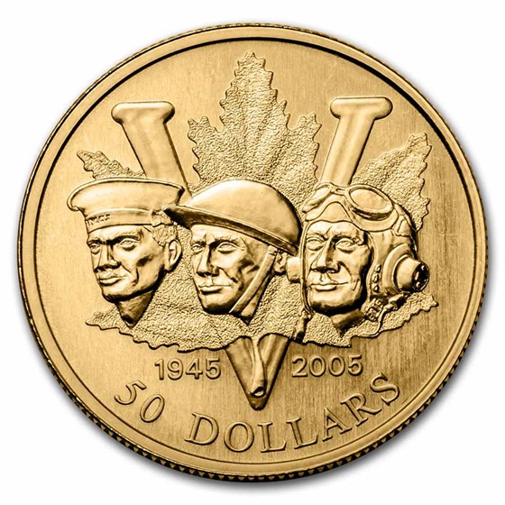 2005 Canada Gold $50 60th Anniv of the End of WWII 2005 Canada Gold $50 60th Anniv of the End of WWII