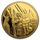 2005 Canada Proof Gold $300 Welcome Figure Totem Pole