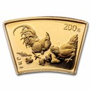 2005 China 1/2 oz Gold Fan Year of the Rooster Coin (Box & COA)