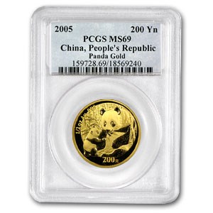 2005 China 1/2 oz Gold Panda MS-69 PCGS 2005 China 1/2 oz Gold Panda MS-69 PCGS