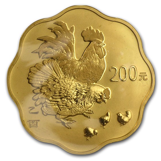 2005 China 1/2 oz Gold Year of the Rooster Flower Coin 2005 China 1/2 oz Gold Year of the Rooster Flower Coin
