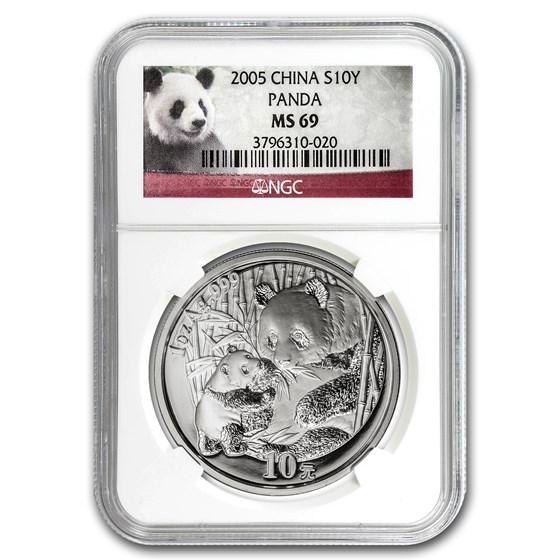 2005 China 1 oz Silver Panda MS-69 NGC 2005 China 1 oz Silver Panda MS-69 NGC