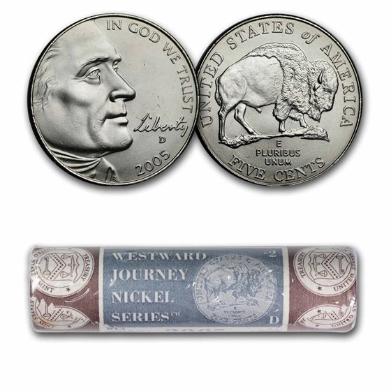 2005-D American Bison Nickel 40-coin Mint Wrapped Roll BU 2005-D American Bison Nickel 40-coin Mint Wrapped Roll BU