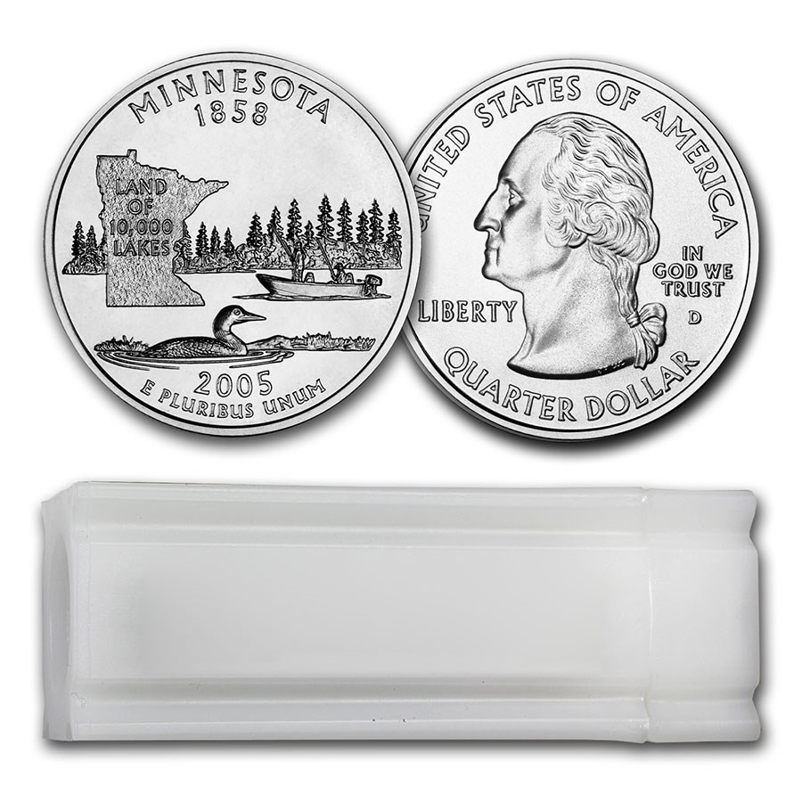 2005-D Minnesota Statehood Quarter 40-Coin Roll BU