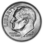 2005-D Roosevelt Dime 50-Coin Roll BU