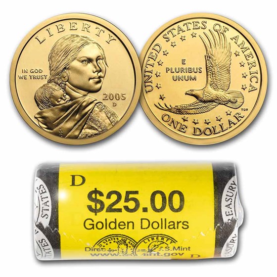 2005-D Sacagawea Dollar (25-Coin Mint Roll) BU 2005-D Sacagawea Dollar (25-Coin Mint Roll) BU