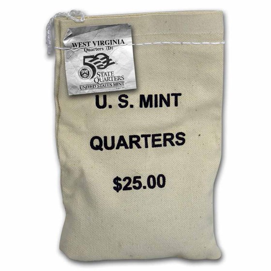 2005-D West Virginia State Quarter $25 Sealed Mint Bag BU 2005-D West Virginia State Quarter $25 Sealed Mint Bag BU