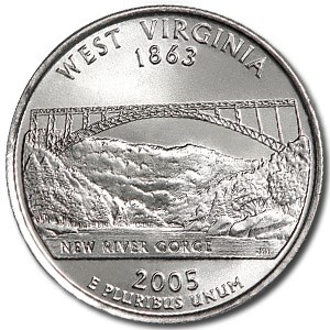 2005-D West Virginia State Quarter BU