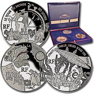 2005 France 3-Coin Silver 1.5 Euro Proof Set (Jules Verne)