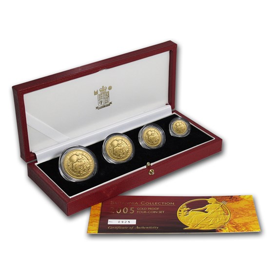 2005 GB 4-Coin Gold Britannia Proof Set (w/Box & COA) 2005 GB 4-Coin Gold Britannia Proof Set (w/Box & COA)
