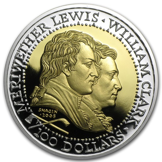 2005 Gold & Silver Bimetal Round - Shawnee Tribe: Lewis and Clark 2005 Gold & Silver Bimetal Round - Shawnee Tribe: Lewis and Clark