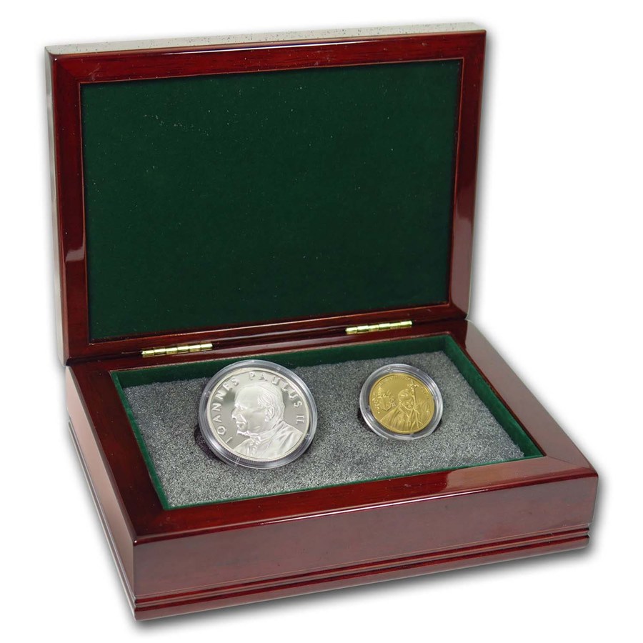 Buy 2005 Malta 2-Coin Gold/Silver Pope John Paul II Set (damaged box ...