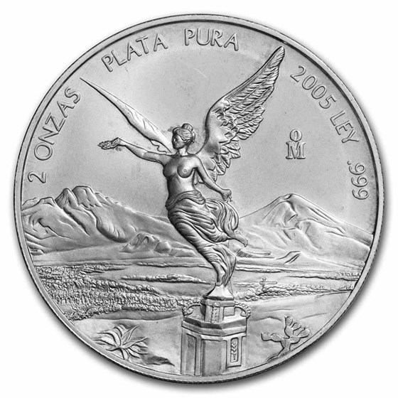 2005 Mexico 2 oz Silver Libertad BU 2005 Mexico 2 oz Silver Libertad BU
